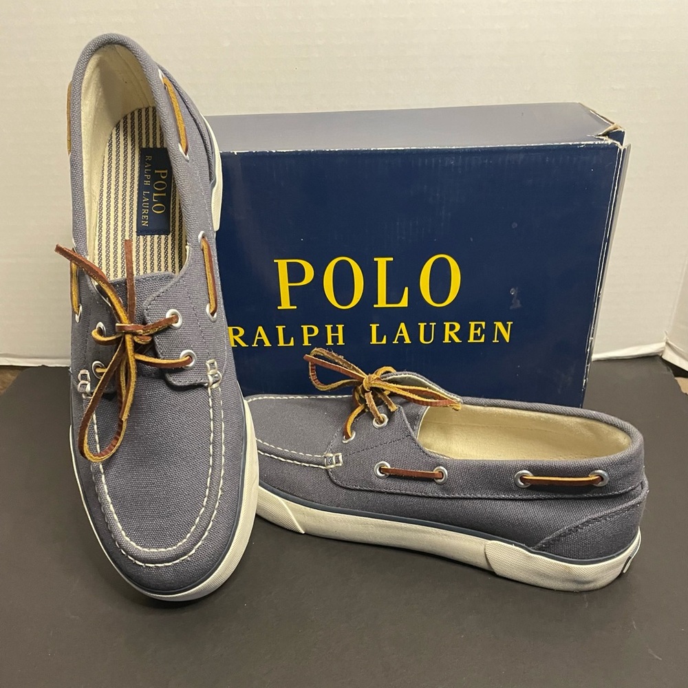 Polo Ralph Lauren men’s boat shoes original box Excellent condition Sz 9